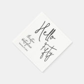 Moderne Hello Fifty Script 50ste verjaardag Cockta Servet (Hoek)