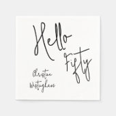 Moderne Hello Fifty Script 50ste verpartij feest Servet (Voorkant)