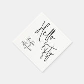 Moderne Hello Fifty Script 50ste verpartij feest Servet (Hoek)