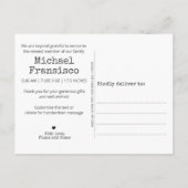 Moderne Hello World Foto's Raster Collage Geboorte Aankondigingskaart (Achterkant)