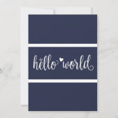 Moderne Hello World Marine Foto Geboorte Stat Aankondiging (Achterkant)