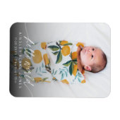 Moderne Hello World Pasgeboren Foto Elegant Schrif Magneet (Horizontaal)