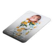 Moderne Hello World Pasgeboren Foto Elegant Schrif Magneet (Linkerzijde)