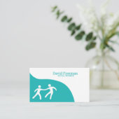 Moderne Help Blue en White Social Work Visitekaartje (Staand voorkant)