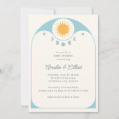 Moderne Hemel Ster Maan Zachte Blauwe Baby Shower Kaart (Voorkant)