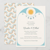 Moderne Hemel Ster Maan Zachte Blauwe Baby Shower Kaart (Voorkant / Achterkant)