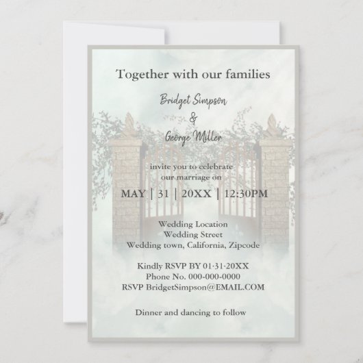 moderne hemel trap heilige huwelijksuitnodiging (Voorkant)