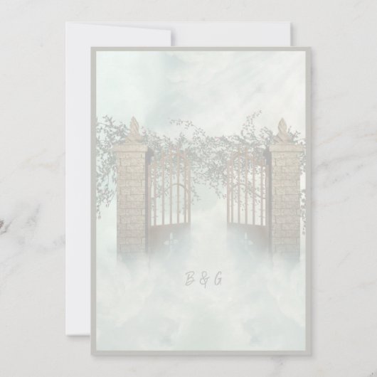 moderne hemel trap heilige huwelijksuitnodiging (Achterkant)