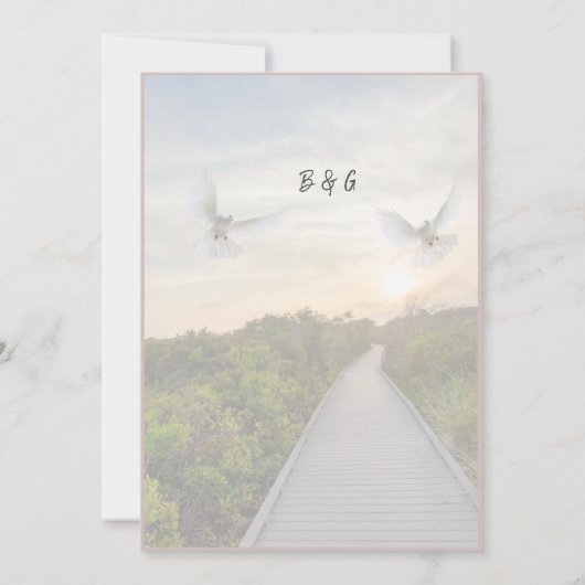 moderne hemel trap heilige huwelijksuitnodiging (Achterkant)