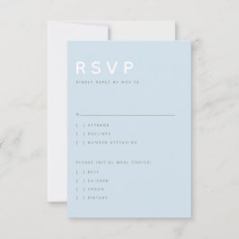 Moderne Hemelblauw Redactioneel Alle Letters Grote RSVP Kaartje
