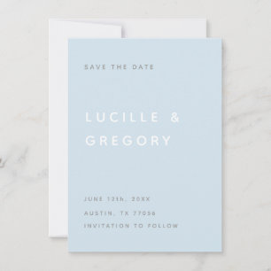 Moderne Hemelblauwe Redactioneel Kleine Letters Gr Save The Date