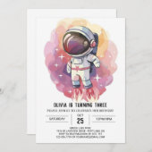 Moderne hemelonderzoeker astronaut verjaardag kaart (Voorkant / Achterkant)