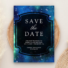 Moderne Hemelruimtesterrenstelsel Bruiloft Save The Date