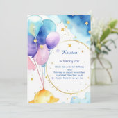 Moderne Hemelse Astro Verjaardag Kaart (Staand voorkant)