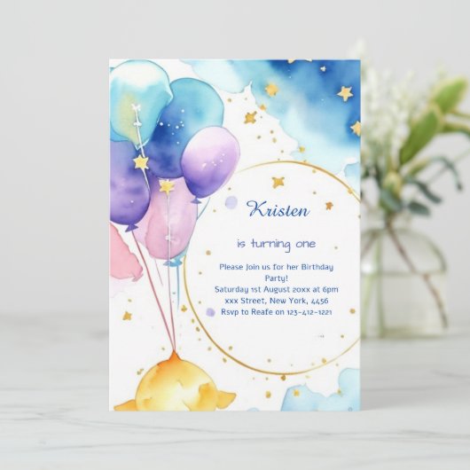 Moderne Hemelse Astro Verjaardag Kaart (Staand voorkant)