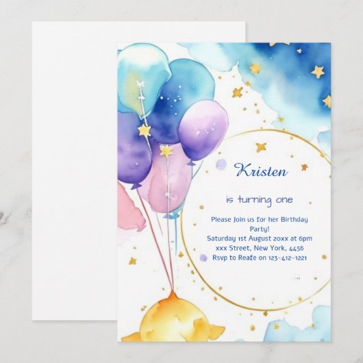 Moderne Hemelse Astro Verjaardag Kaart (Voorkant / Achterkant)