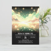 Moderne hemelse digitale verjaardag kaart (Staand voorkant)