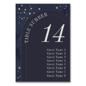 Moderne Hemelse Gouden Sterren en Marine Huwelijk Kaart (Voorkant)