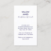 Moderne Hemelse Mindfulness Levenscoach Deep Blue Visitekaartje (Achterkant)