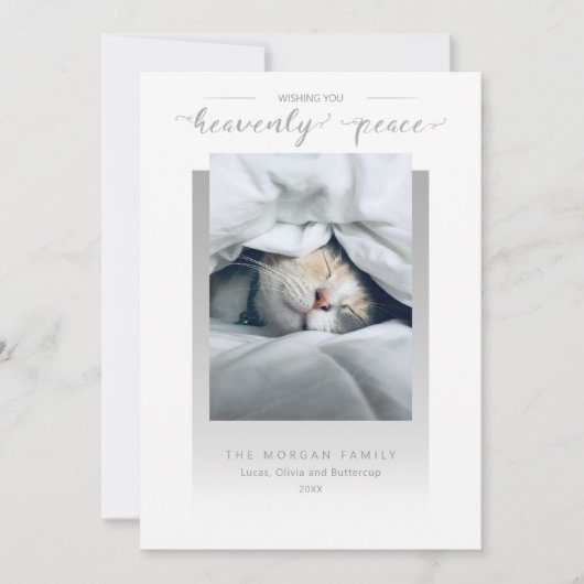 Moderne Hemelse Vrede Kalligrafie Foto Feestdagenkaart (Voorkant)