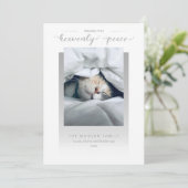 Moderne Hemelse Vrede Kalligrafie Foto Feestdagenkaart (Staand voorkant)