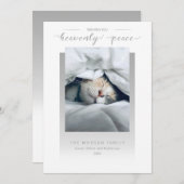 Moderne Hemelse Vrede Kalligrafie Foto Feestdagenkaart (Voorkant / Achterkant)