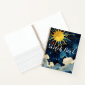 Moderne Hemelse Zon Sterren Wolken Schetsboek Notitieboek (Binnen)