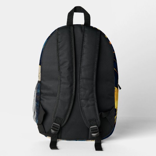 Moderne hemelse zonsterren en blauwe wolken bedrukte rugzak (Achterkant)