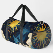 Moderne hemelse zonsterren en blauwe wolken plunjezak (Rechterhoek)