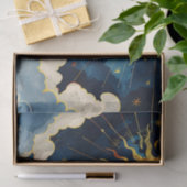 Moderne hemelse zonsterren en blauwe wolken tissuepapier (Geschenk)