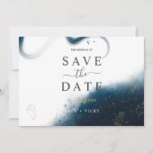 Moderne Hemelwaterverfkaart om de datum te bespare Save The Date (Voorkant)
