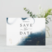 Moderne Hemelwaterverfkaart om de datum te bespare Save The Date (Staand voorkant)