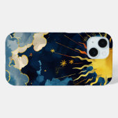 Moderne Hemelzon Sterren en Blauwe Wolken Case-Mate iPhone Case (Achterkant (horizontaal))