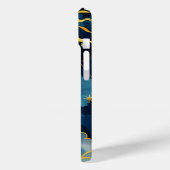 Moderne Hemelzon Sterren en Blauwe Wolken Case-Mate iPhone Case (Achterkant / Links)