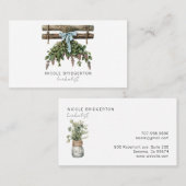 Moderne Herbalist Planten Hanging Herbs Waterverf Visitekaartje (Voorkant / Achterkant)