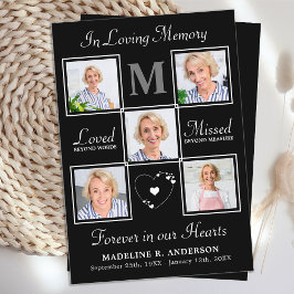 Moderne Herdenking 5 Foto Rouwkaart Gebedkaart