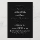 Moderne Herdenking van het Leven Memorial Design Programmakaart (Achterkant)