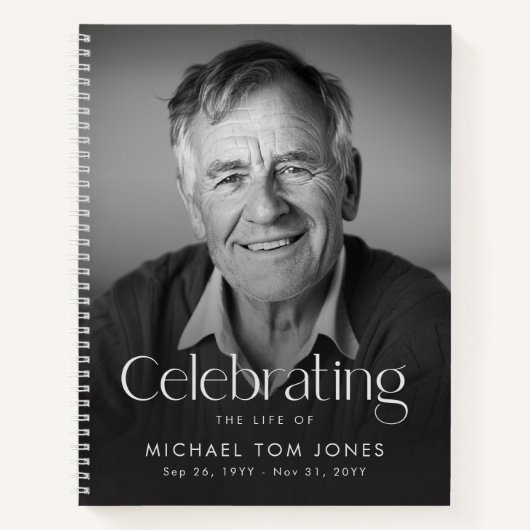 Moderne Herdenking van het Leven Memorial Funeral Notitieboek (Voorkant)