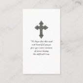 Moderne herdenking viering van het leven Kaart Visitekaartje (Achterkant)