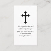 Moderne Herdenkings Uitvaartdienst Kaart Visitekaartje (Achterkant)