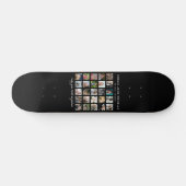 Moderne herdenkingscollage met 25 foto's persoonlijk skateboard (Horizontaal)