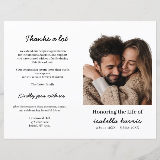 Moderne Herdenkingsdienst Ontwerp (Voorkant)