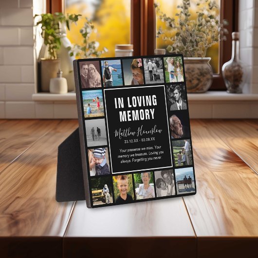 Moderne herdenkingsdoos met 16 foto's fotoplaat