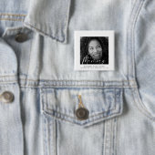 Moderne herdenkingsfoto begrafenis vierkante button 5,1 cm (In situ)