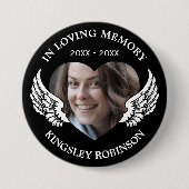 Moderne herdenkingsfoto van de begrafenis ronde button 7,6 cm (Voorkant)