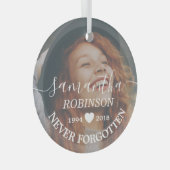 Moderne herdenkingskerst glas ornament (Voorkant Rechts)