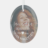 Moderne herdenkingskerst glas ornament (Voorkant links)