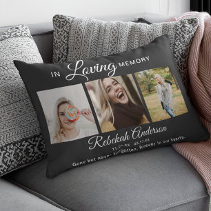 Moderne herdenkingskussen met 3 foto's accent kussen