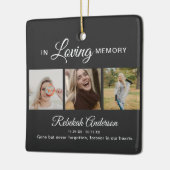 Moderne herdenkingsplek met 3 foto's keramisch ornament (Links)