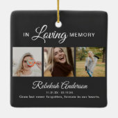 Moderne herdenkingsplek met 3 foto's keramisch ornament (Achterkant)